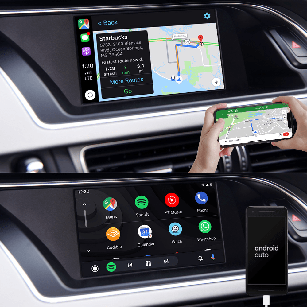 WJAU-5 | Boîtier CarPlay | Audi (MMI 3G Basic/Low, High, 3G+) | CarPlay & Android Auto Sans Fil