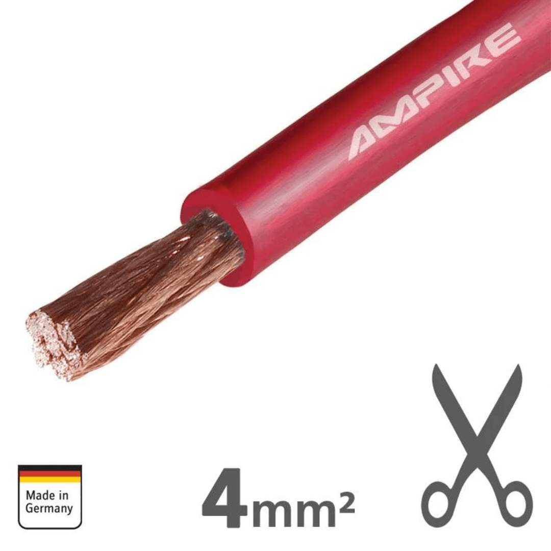 AMXSK04-RED-50M-ROL – Câble d'alimentation OFC 4 mm² Rouge