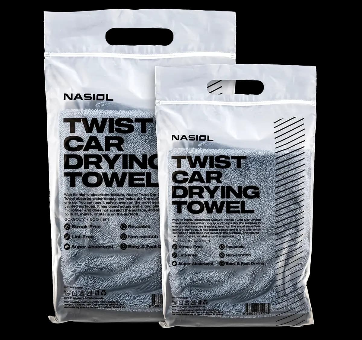 Nasiol Twist Car Drying Towel – 60x90 cm microfibre