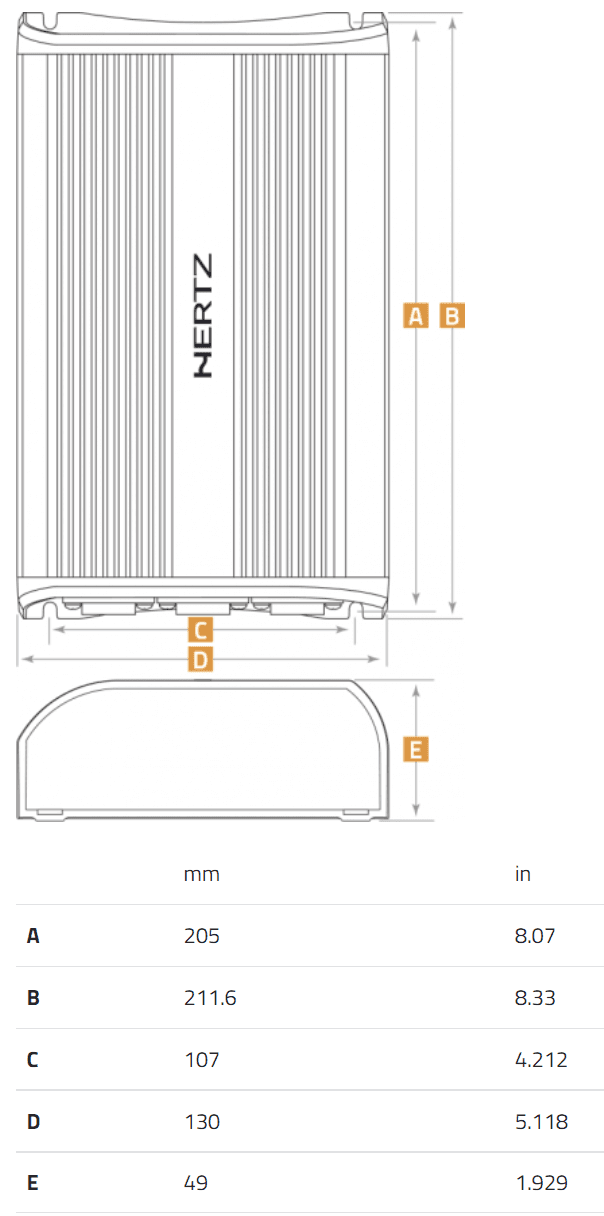 HZSP4.900 | Amplificateur 4 Canaux | Universel | 4 x 160 Watt RMS (4 Ω)