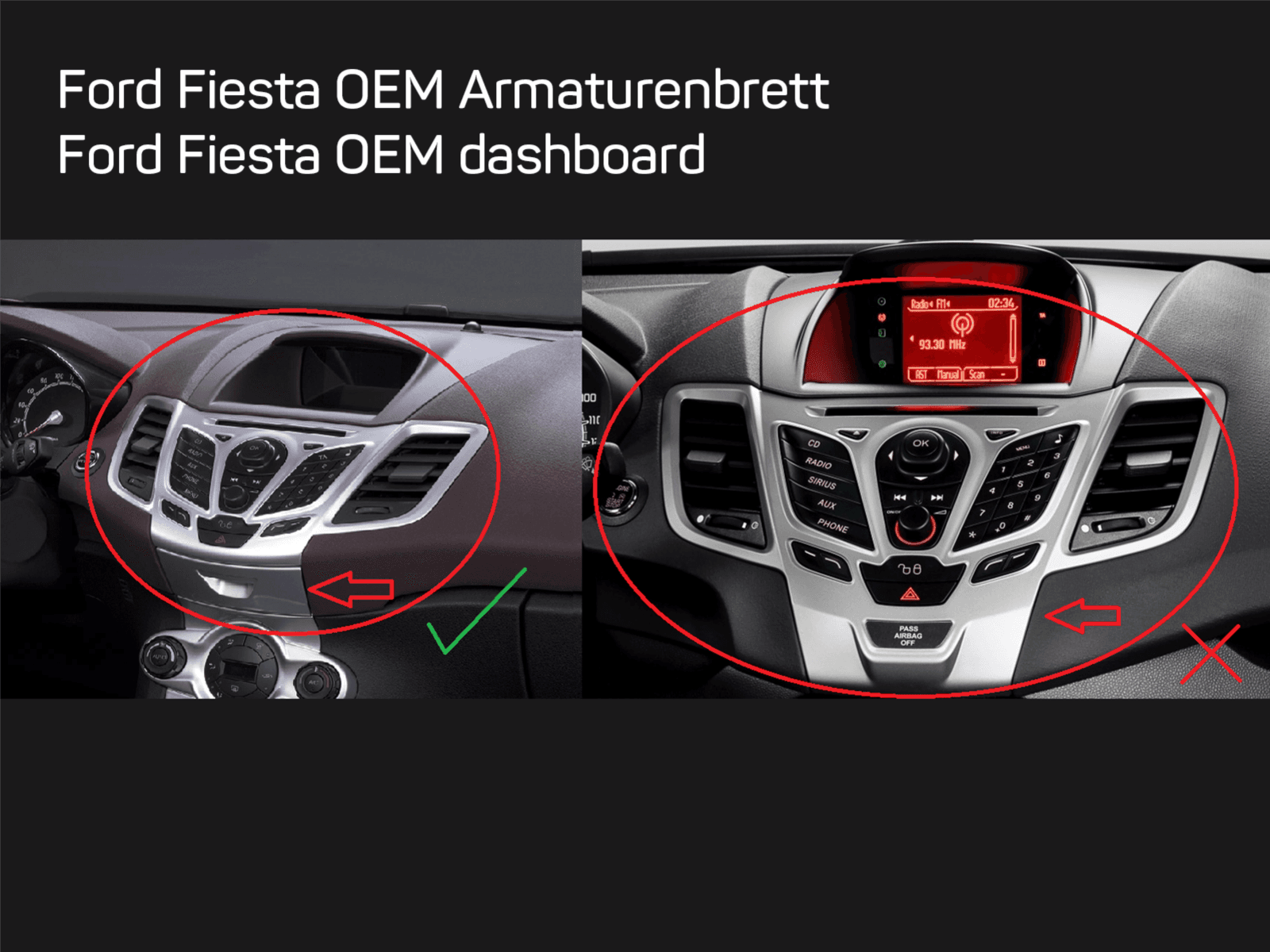 381114-20-1 | Cadre 2-DIN | Ford | Fiesta 2008-2017